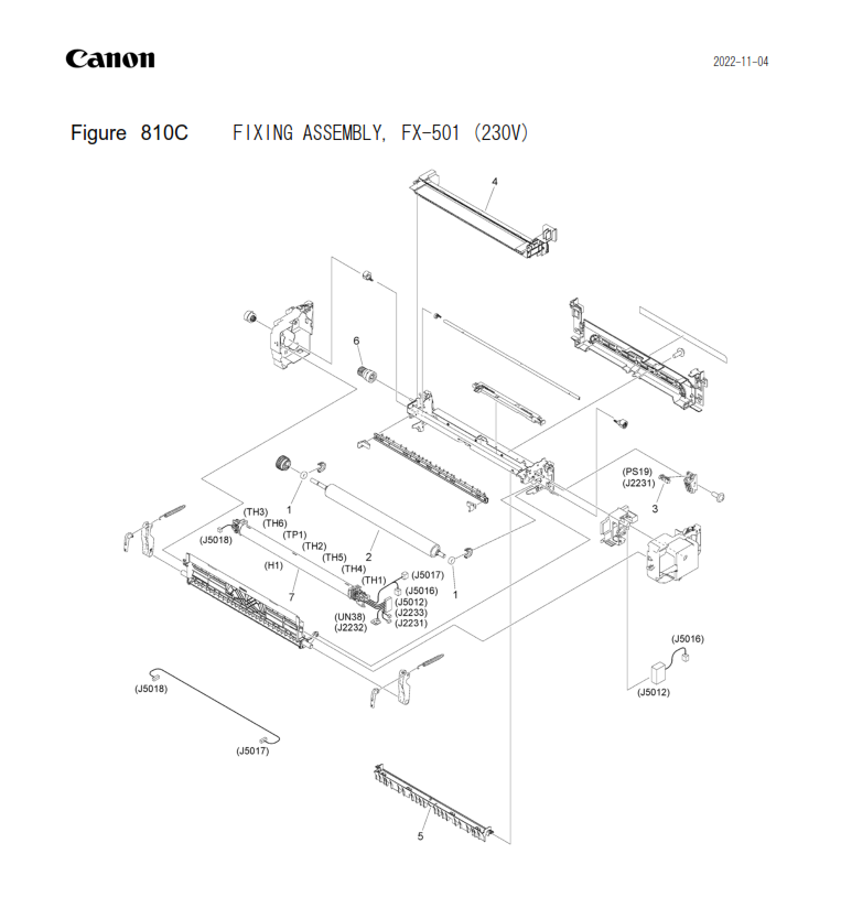 Canon - FM2-D447 - FX-501 - FX501 - Original 220v Fuser Fixing Unit - £399-00 plus VAT - ETA 3 to 5 Day Leadtime