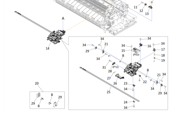 Canon - QM4-8638 - Replacement Carriage Unit inc Carriage Belt - £329-00 plus VAT - ETA 7 Day Leadtime
