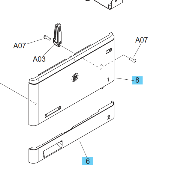 HP - Hewlett Packard - RC4-5334 - Plastic Cover for Cassette Tray 2 - £49-99 plus VAT - 7 to 10 Day Leadtime