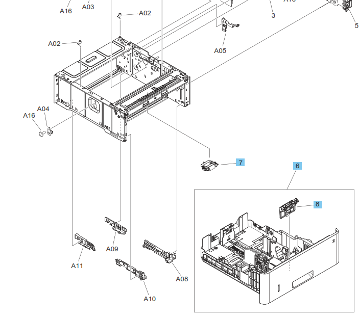Canon / Hewlett Packard / HP - 3PZ15-67968 - RM2-5741 - Original Paper Pickup Roller Assembly - £19-99 plus VAT - Back on Stock