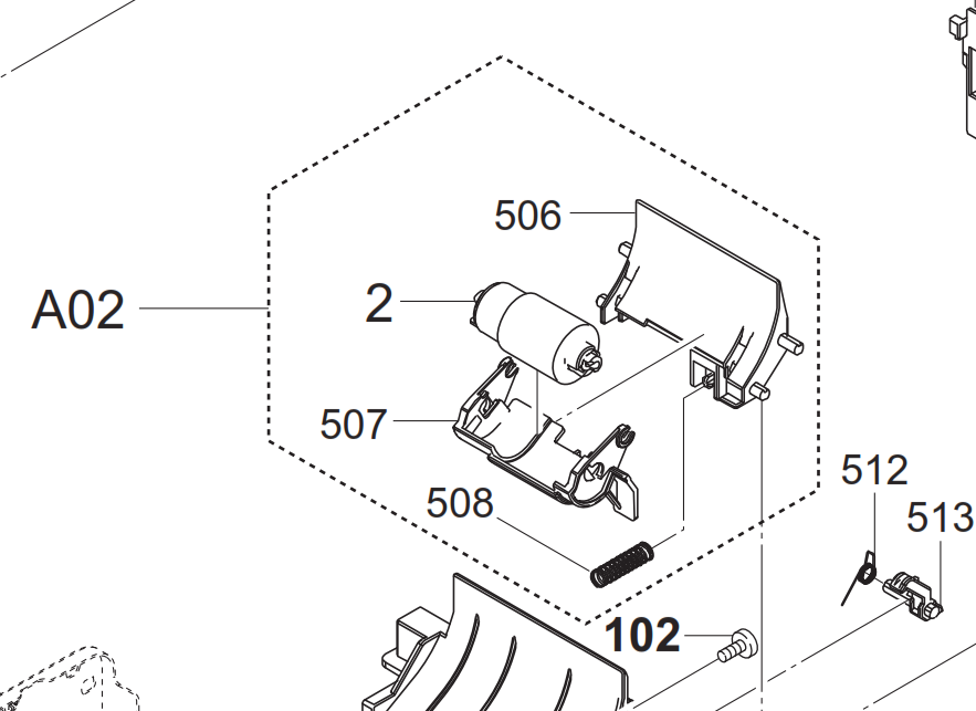 Kyocera - 302R794060 - Retard Roller Holder Assy inc Retard Roller - £66-99 plus VAT - ETA 7 Day Leadtime