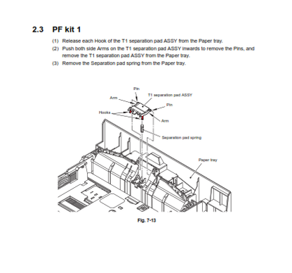 Brother - D011XY001 - PF1 - Paper Feed Kit 1 - £19-99 plus VAT - Back in Stock!