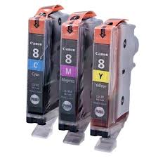 Canon - CLI8CMY - CLI-8CMY - 0621B029 - Triple Pack of Cyan, Magenta & Yellow Ink Cartridges - £32-99 plus VAT - In Stock