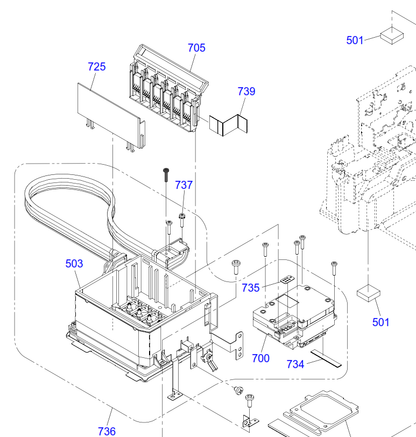 Epson - 1572824 - 1544352 - 1558257 - 1502219 - 1513433 - CSIC - Ink Cartridge Sensor Holder Board Populated with 6 Connectors - £24-99 plus VAT - Temporarily Unavailable - ETA Mid October
