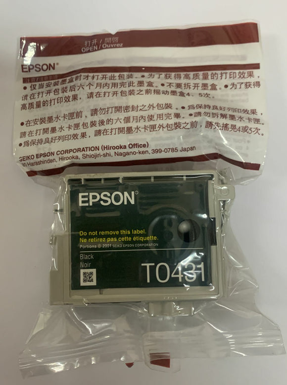 Epson - C13T04314010 - Out of Date Unboxed T0431 Black Ink Cartridge - £19-99 plus VAT - In Stock