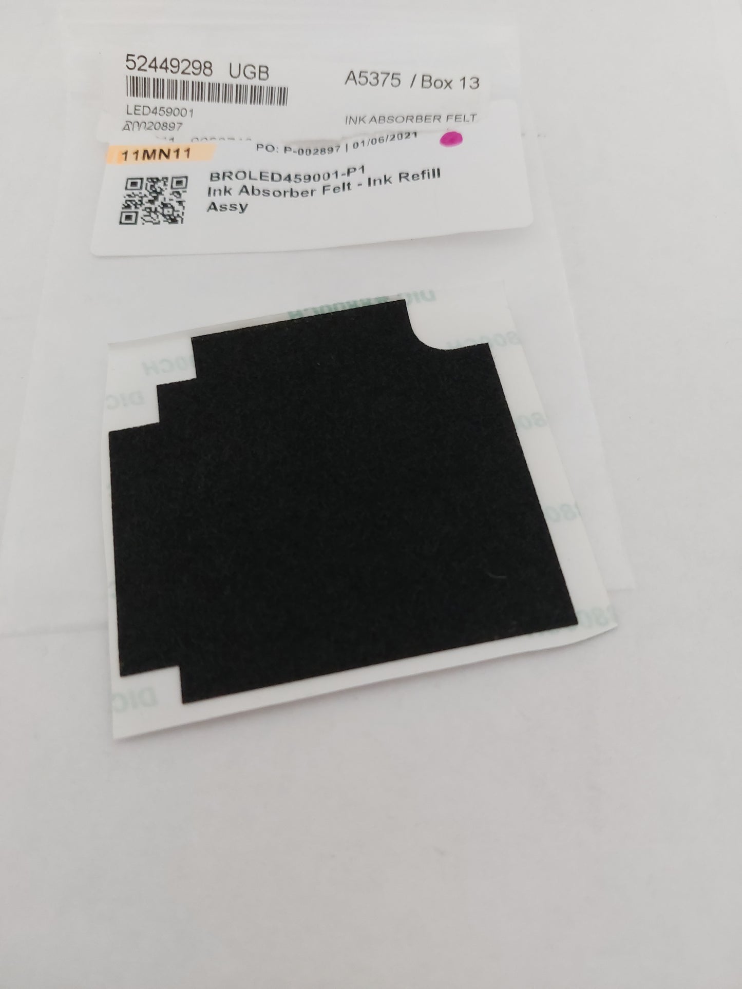 Brother - LED459001 - Ink Absorber Felt - Fits Under Ink Refill Assembly - £12-99 plus VAT - Back in Stock!