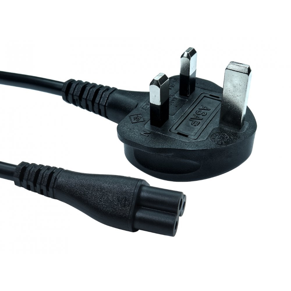 Cables Direct - RB-290 - RB290 - C5 - Cloverleaf to UK 3 Pin Mains Connector - 1.8 Metre Power Cable - £8-99 plus VAT - Temporarily Unavailable - ETA Mid October